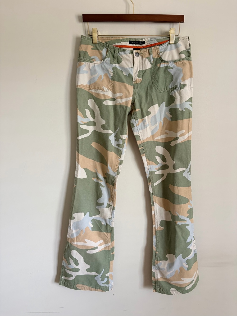 Vintage Abercrombie and Fitch Low rise camo flare pants
